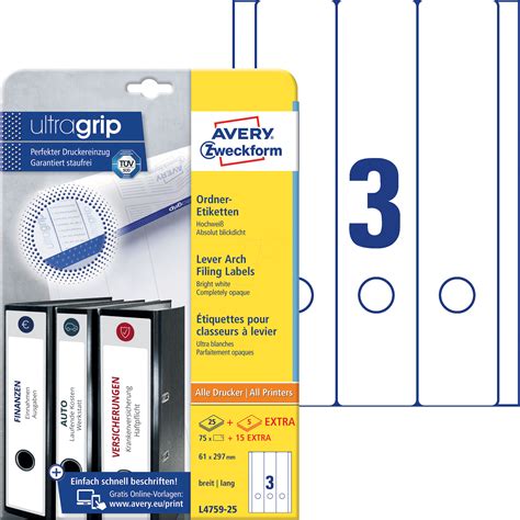 Templates - Lever Arch Labels 4 per page - Generic ID | Avery